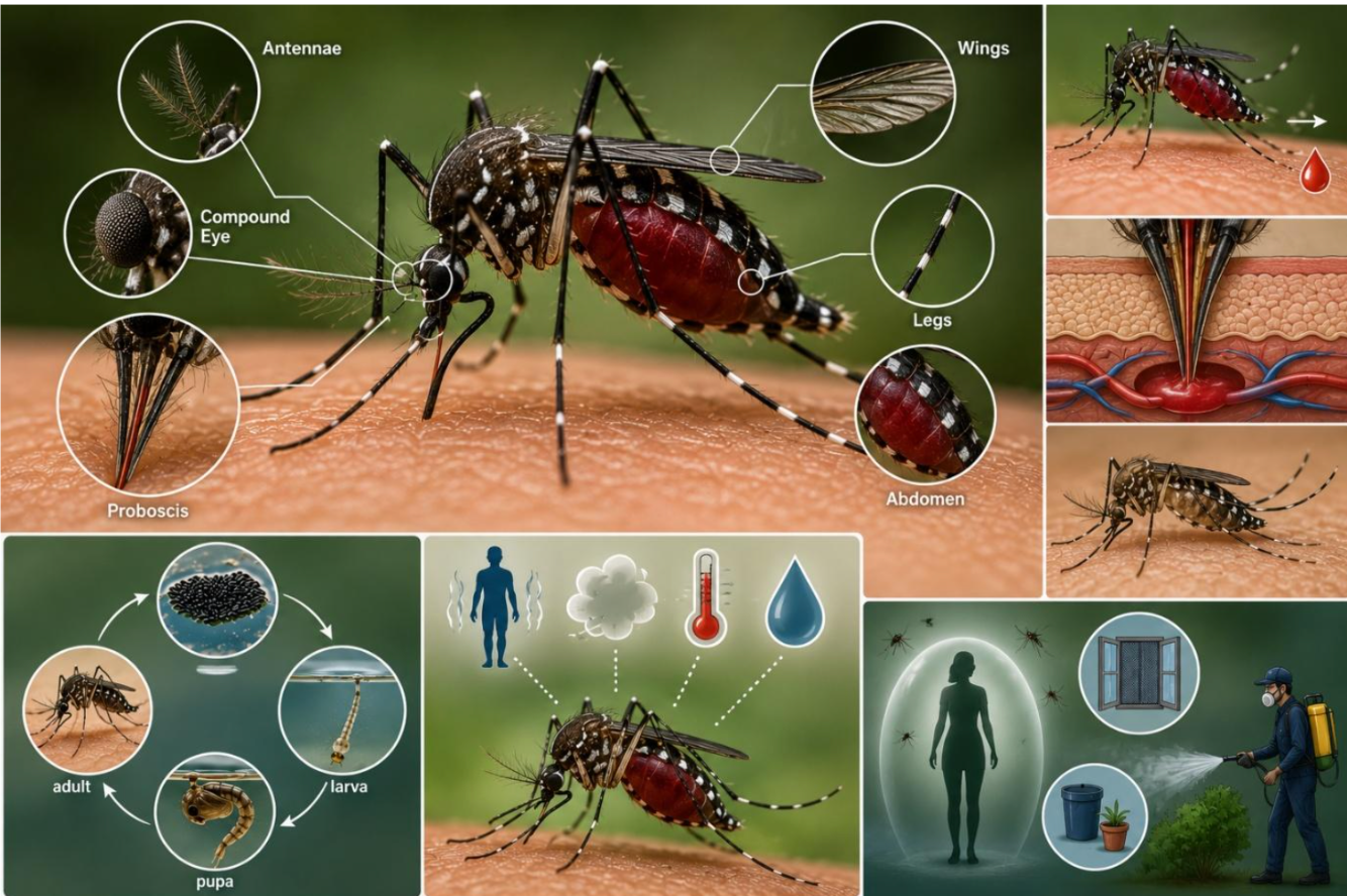 Anatomy of a mosquito: head, thorax and abdomen structures that make mosquitoes effective biters