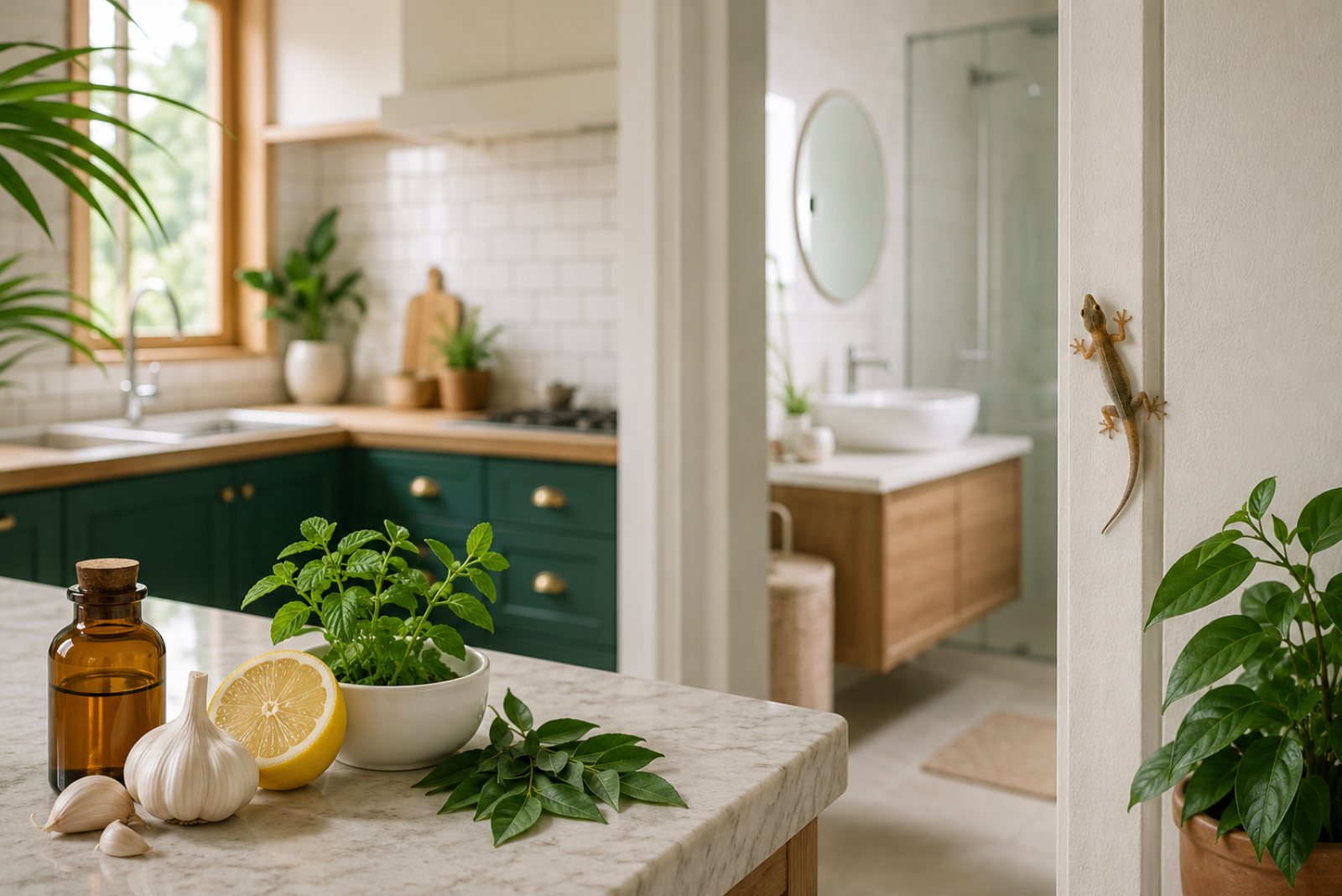 Natural ways to keep lizards out of kitchens and bathrooms