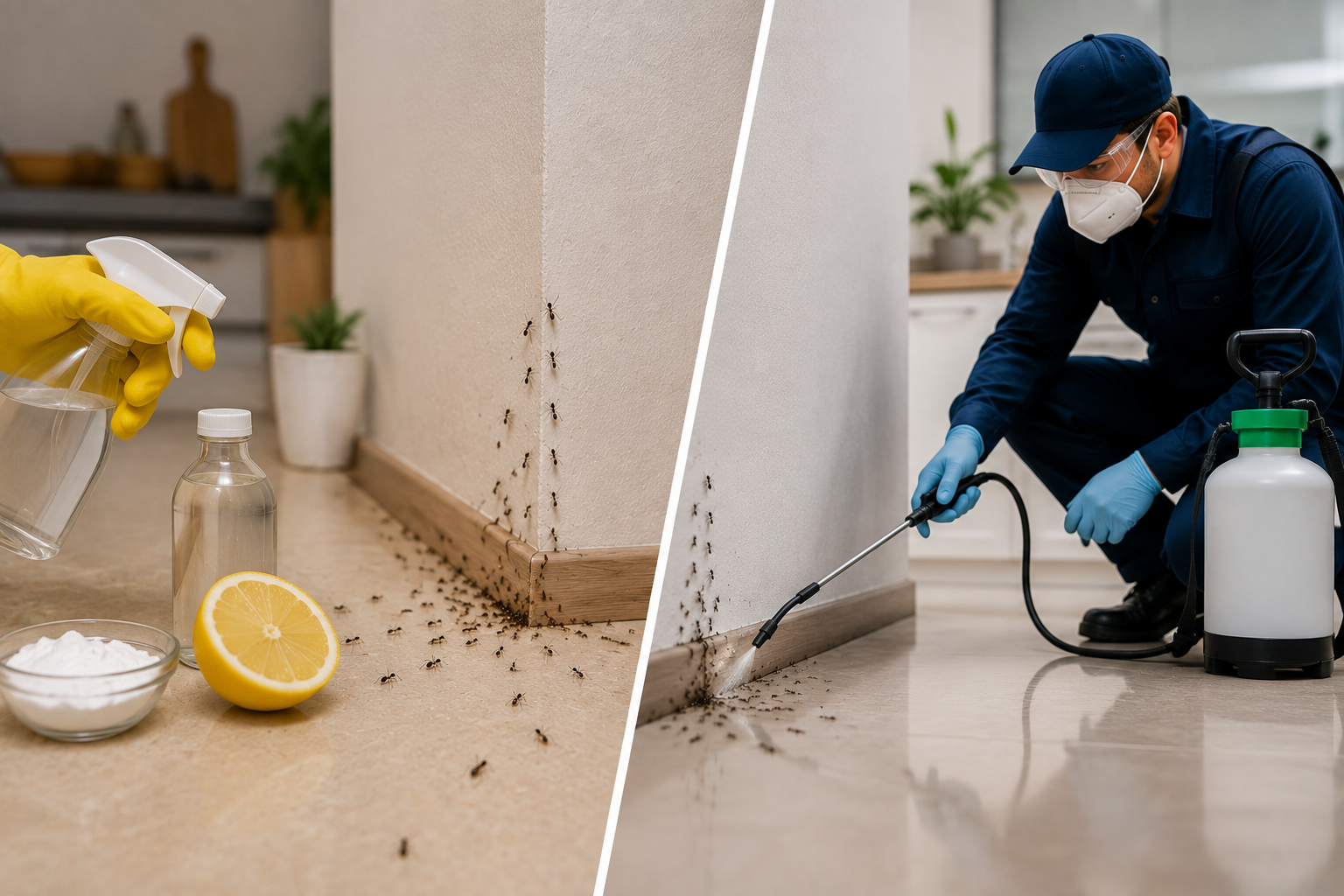 DIY ant control vs professional ant treatment comparison