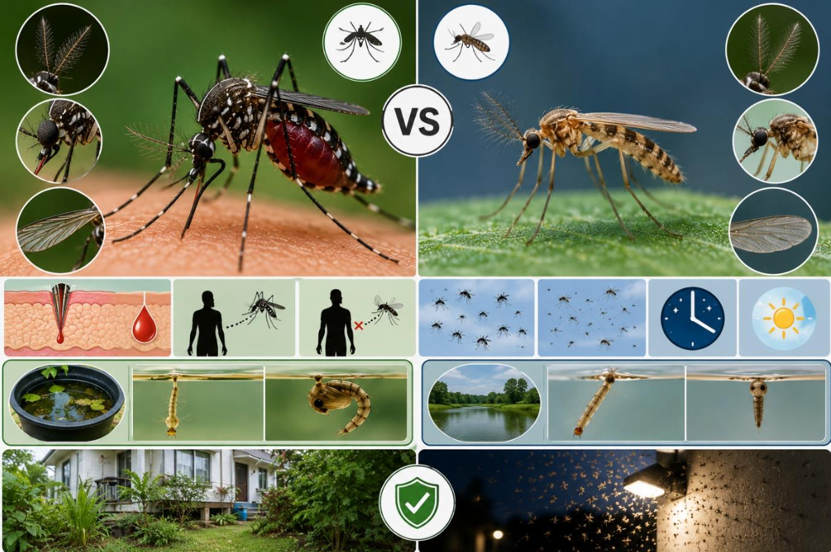 Mosquitoes vs midges: telling the difference between the two look-alike flying insects