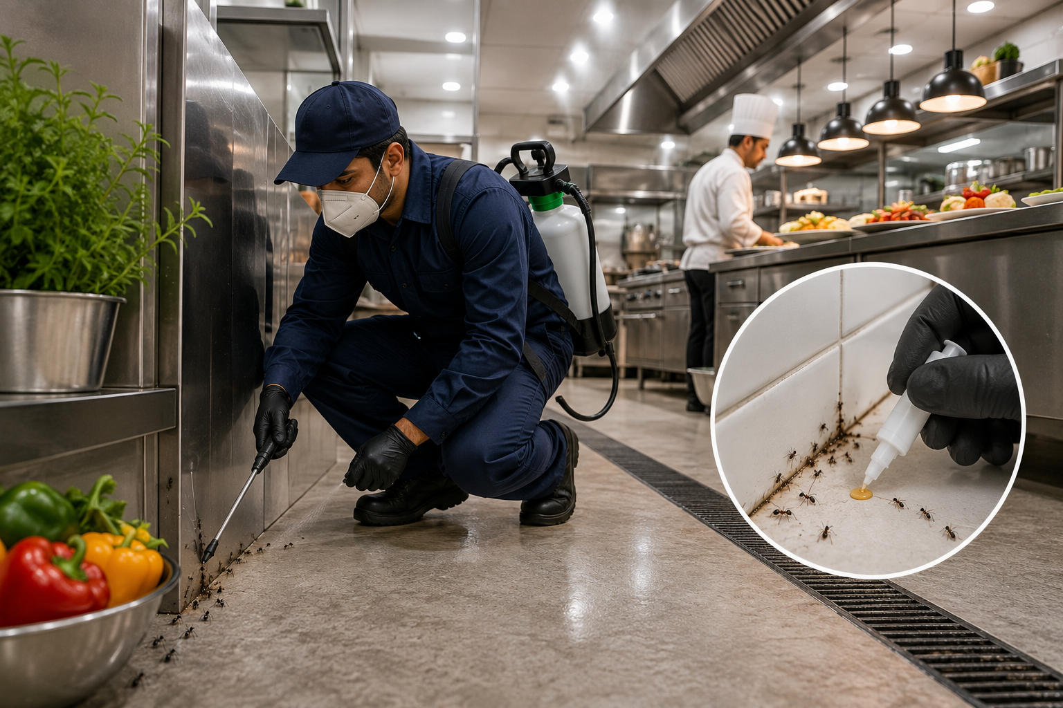 Safe ant control for kitchens, restaurants and food businesses