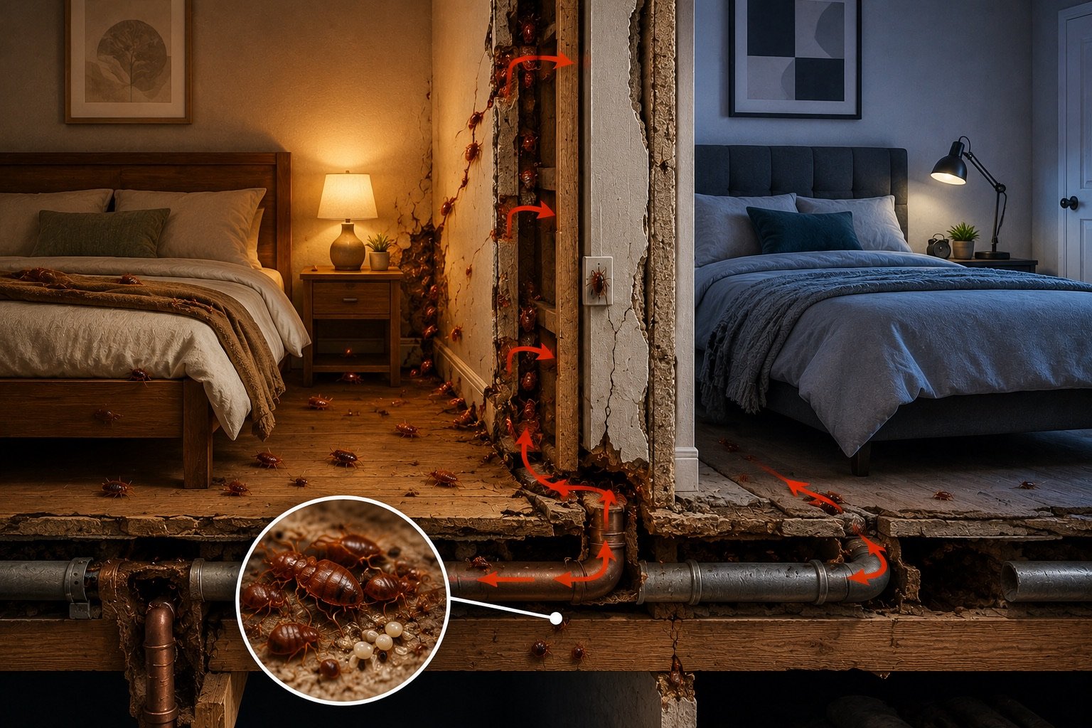 If your neighbor has bed bugs, how long before they reach your bedroom