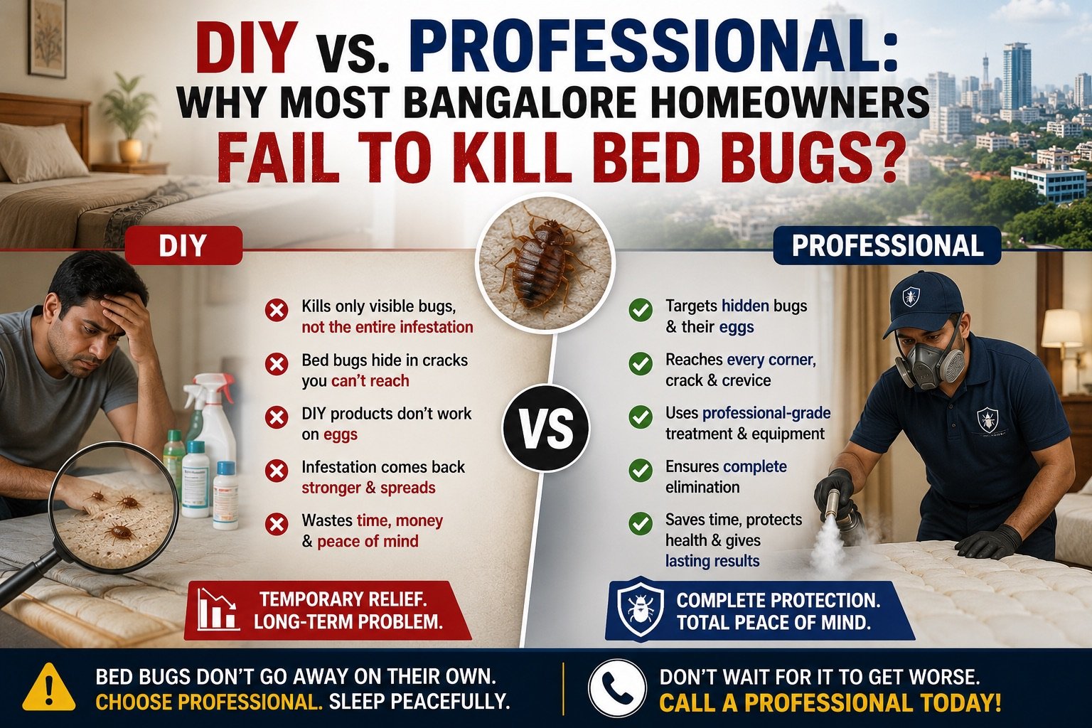 DIY vs professional bed bug treatment Bangalore