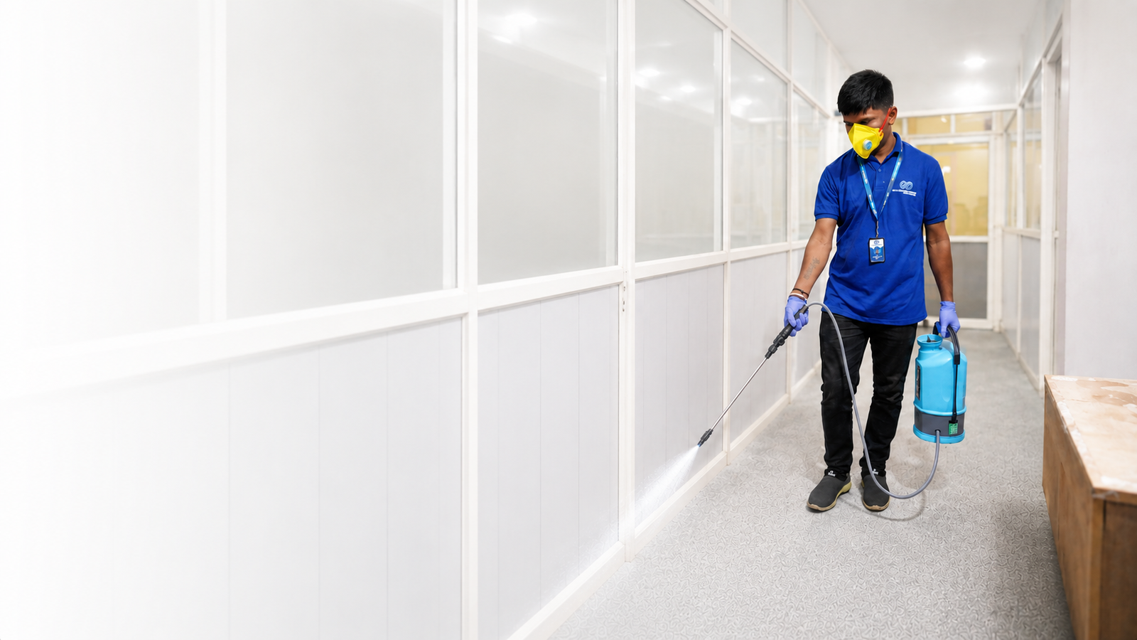 Standard Pest Control technician performing pest control spraying treatment in Bangalore